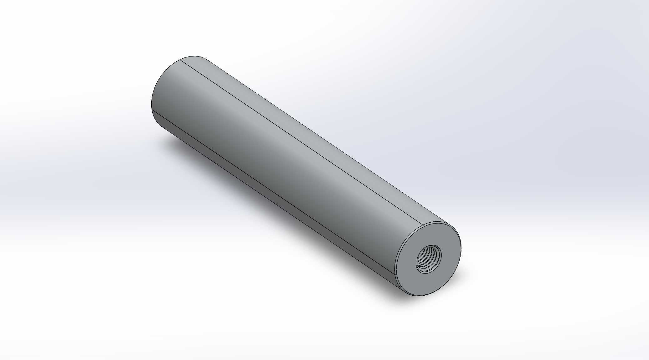 Threaded component render with internal metric thread