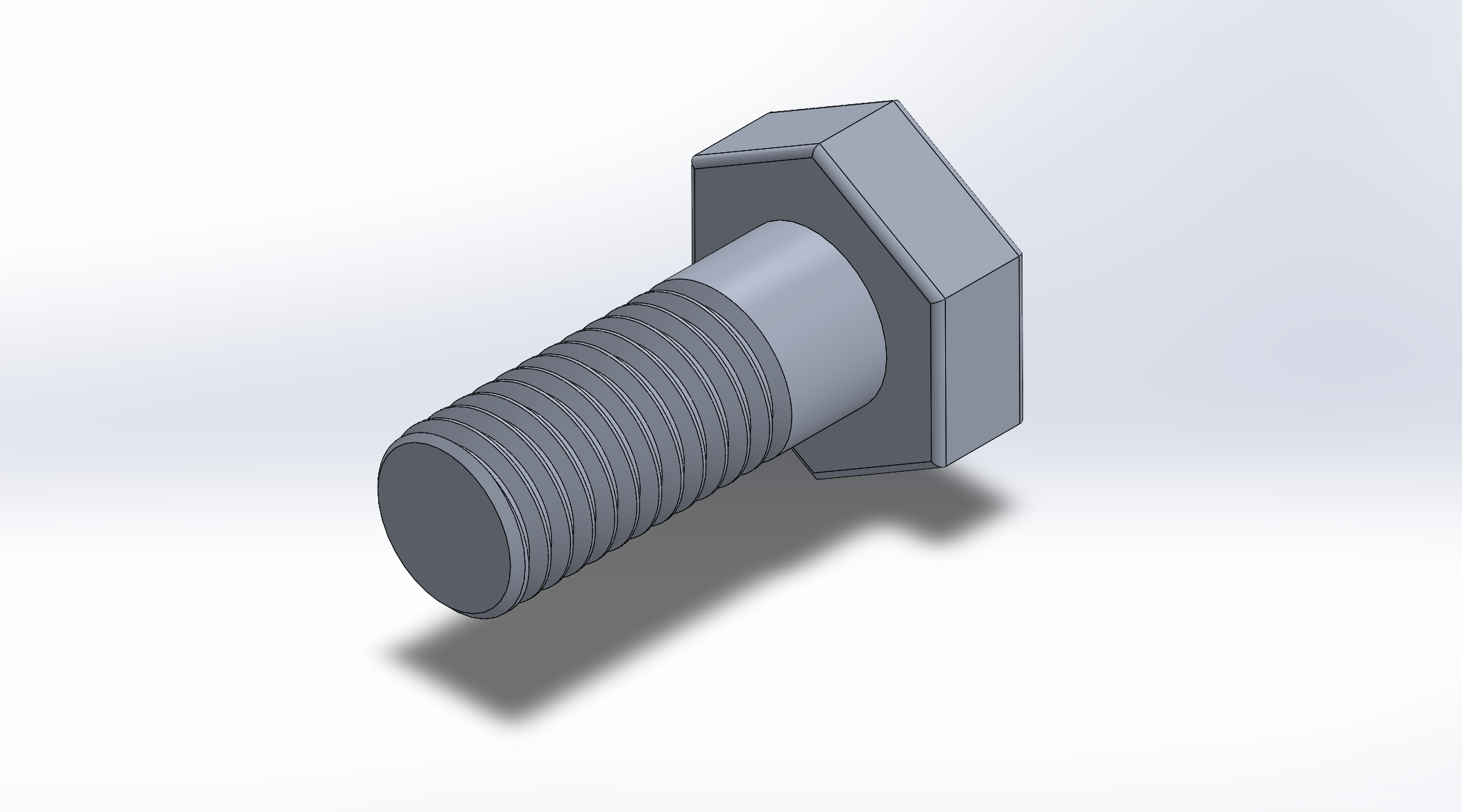 M10 bolt render with metric right-hand thread